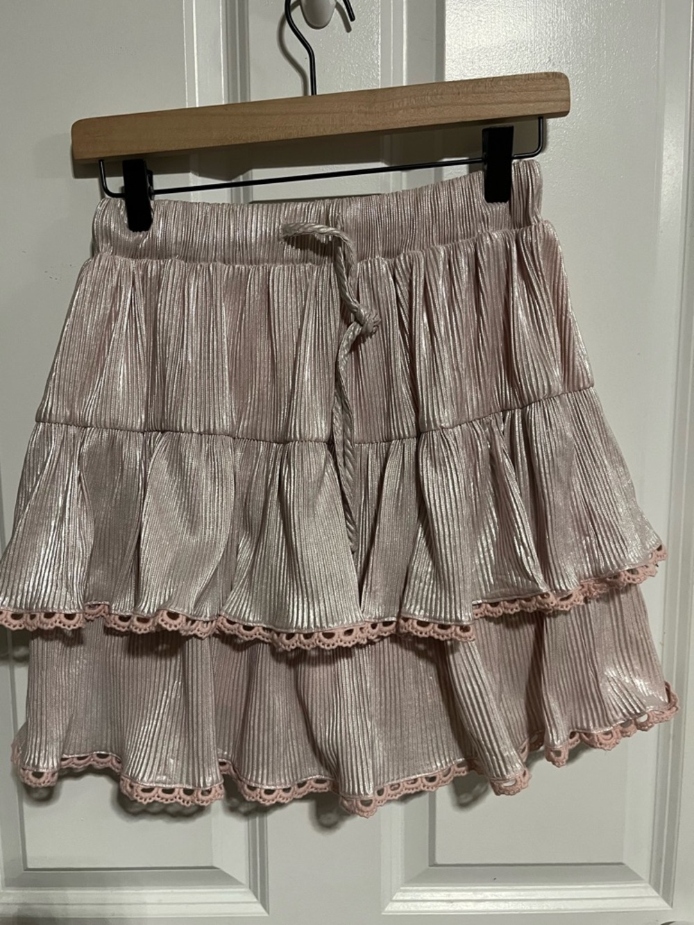 White Birch Metallic Pink Skort